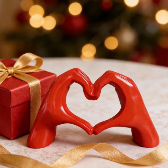 Valentinstag Herz Handornament Herzform Geste Harzstatue Skulptur Heim Büro Hochzeitsparty Romantische Dekoration