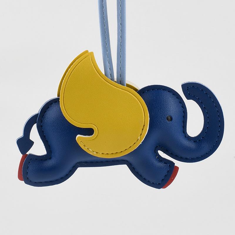 Handcrafted Leather Elephant Keychain: Cute Gift Bag Charm & Pendant