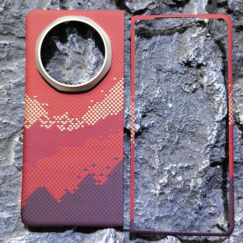 Carbon Fabric Fiber Aramid Phone Case Compatible Magsafe Magnetic Wireless Charging Shockproof Protect Cover For Honor Magic V5