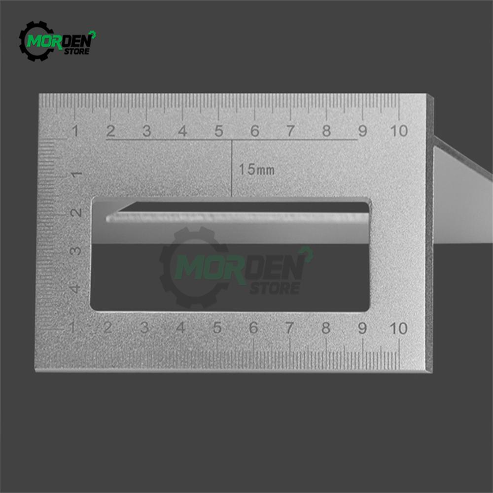 Aluminum Woodwork Scriber T Ruler Multifunction Square 11/91 Degree Gauge Angle Ruler Measuring Woodworking Tool