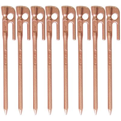 ELLISSE Forged Tent Pegs, ELLISSE Stakes, 18cm, Bronze Plated, MK-180BR, MADE IN JAPAN (Set of 8)