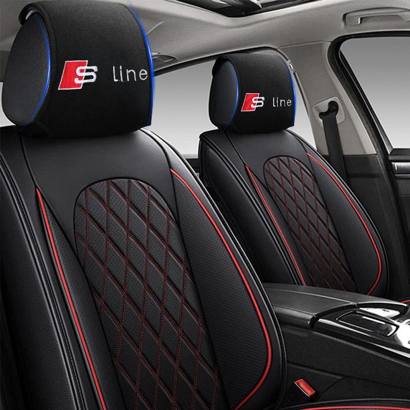 1pcs Car Seat Back Headrest Pillow Dustproof Cover for Audi C5 C6 C7 A4 B6 B8 B7 A6 A3 A5 Q3 Q5 Q7 8P S3 S5 S1 S4 S2 RS3 RS4 RS5 RS6 RS8