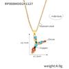 Colorful Zircon Alphabet Pendant Necklace - Hip-Hop Style