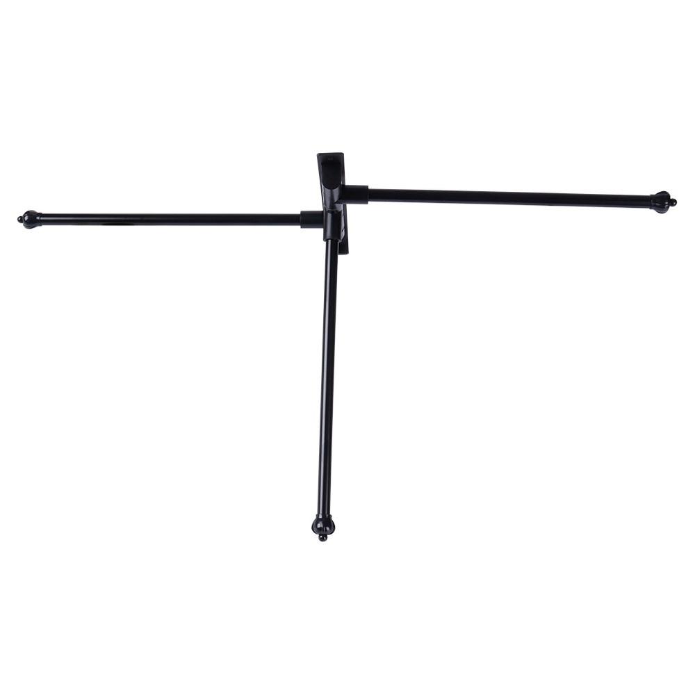 Bathroom Wall Towel Rack, Metal Black, Rotating Hook, 30cm