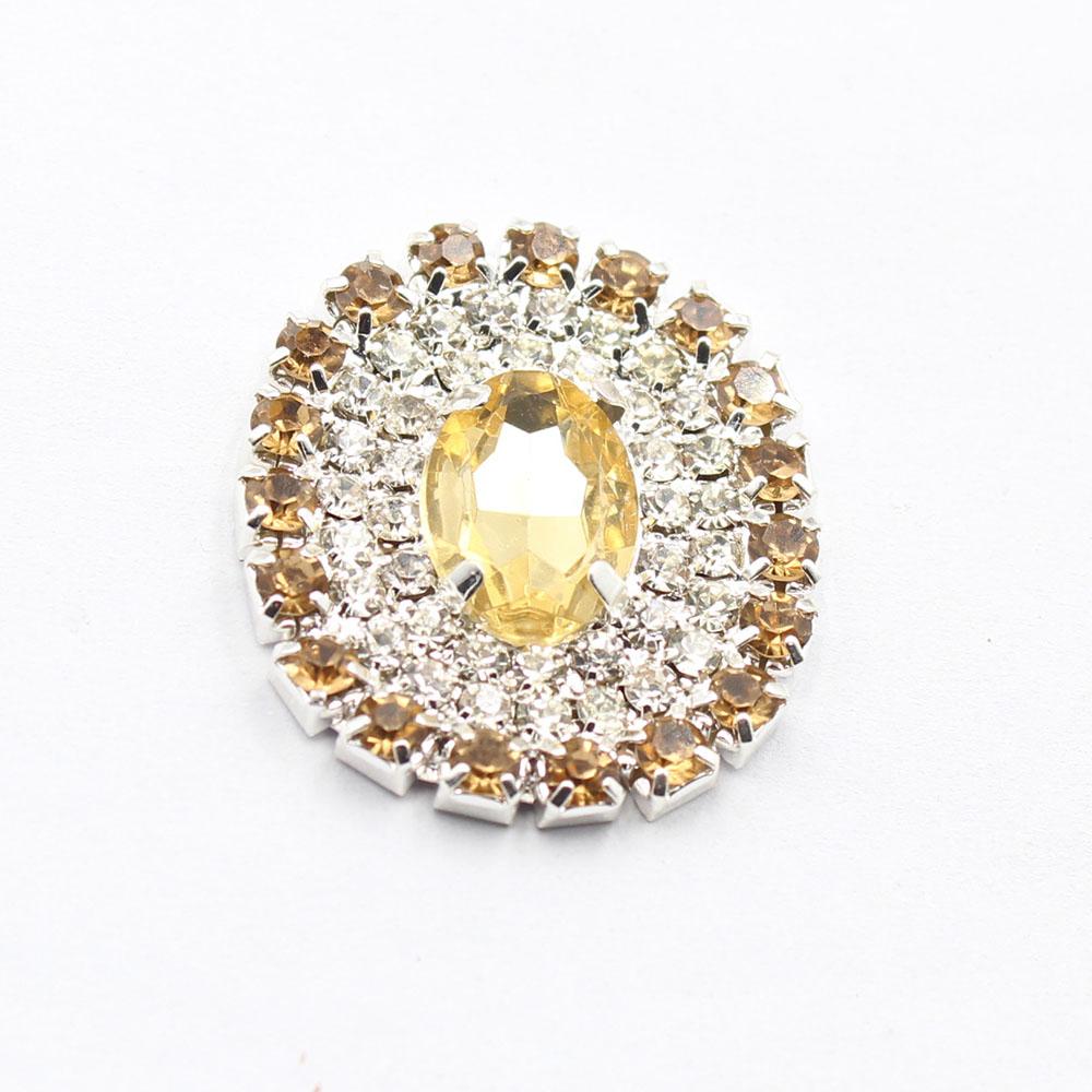 New 10 Pieces 26 * 30mm Oval Flat Bottomed Welded Crystal Color Seam Inlaid Diamond Buttons DIY Clothing Hair Accessories