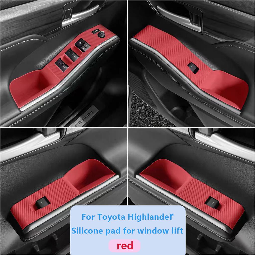 For Toyota Highlander Car Interior Accessories Decoration Center Console Silicone Mat Door Armrest Pad  Interior Upgrade