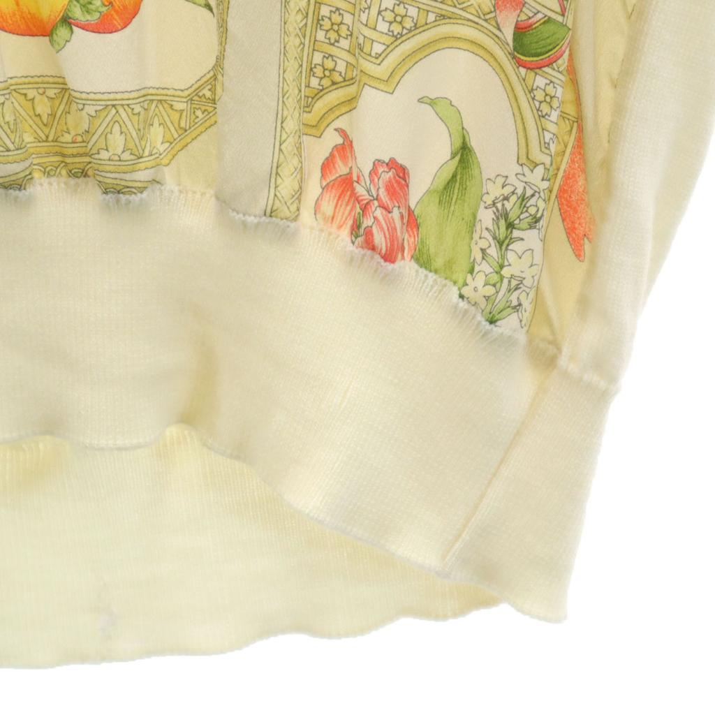 Salvatore Ferragamo 90s Made in Italy Old Floral pattern switching Short sleeve knit Women Used