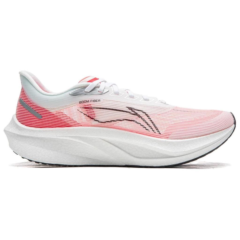 Li Ning Feidian 4 Challenger Cushioning Abrasion Resistant Low Top Racing Running Shoes Men's White Pink ARMW009-4