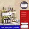 Multi-Functional 304 Stainless Steel Kitchen Shelf and Spice Rack with Knife Holder