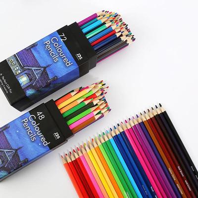 Hexagonal Log Colored Pencil Set - 72 or 48 Basswood Colors for Drawing and Art