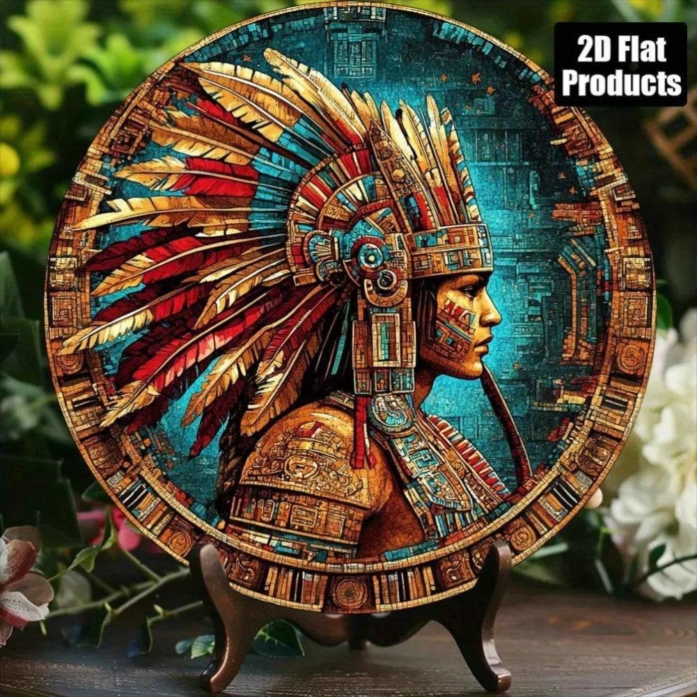 Metal Wall Art Vibrant Geometric Patterns Retro Decor Sign Holiday Gift 20x20