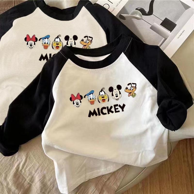 Kids Cotton Patchwork Long Sleeve T Shirt Spring Autumn Cartoon Base Layer Top For Boys And Girls 80