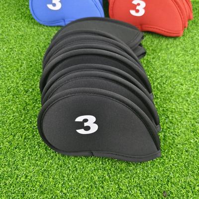 10Pcs/Set Golf Head Covers For Iron Golf Club Protective Black/Red/Blue Golf Club Iron Head Protector Golf Accessories