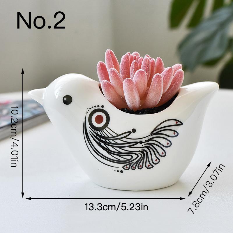 Cute Bird Flower Pot Ceramics Succulent Pot Planter Home Decor Indoor Decoration Desktop Ornaments Bonsai Plant Pot