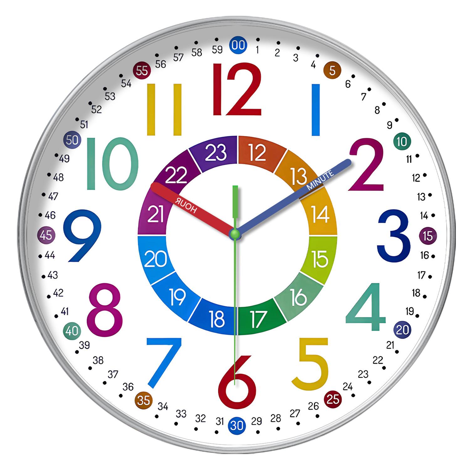 

12-дюймовые повседневные пластиковые настенные часы бесшумные для дома, столовой, гостиной, декоративные часы