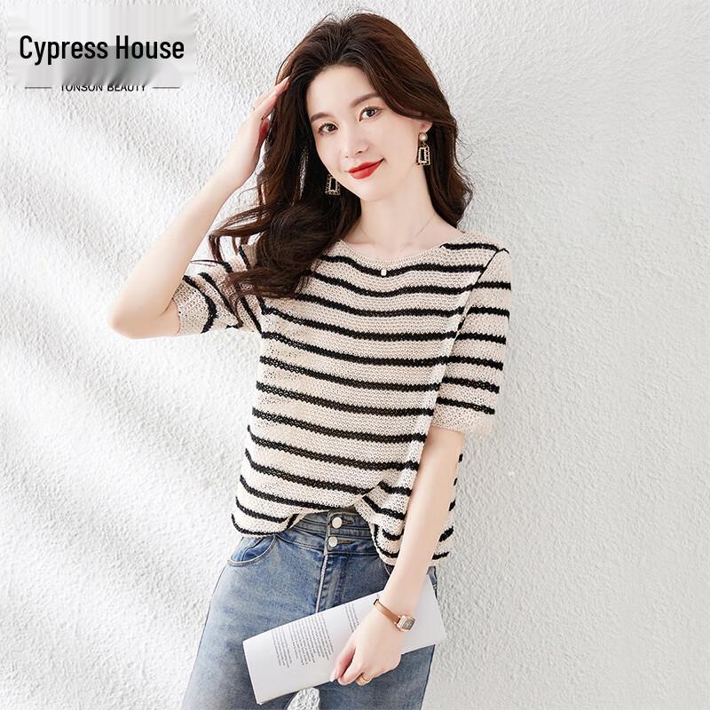 Sibaisha Women s Color-Block Striped Knit Top XL