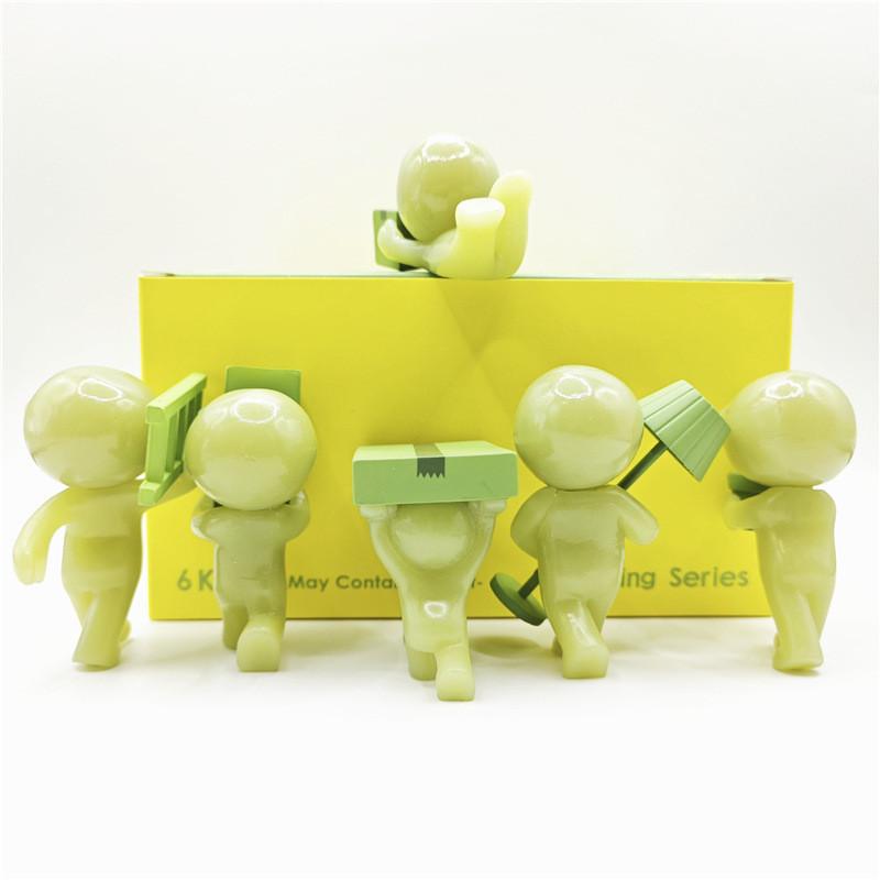 Action Smiski Luminous Figure Cartoon Elf Model Toy Pvc Decoration Gift Display