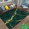 Green Marble Pattern Carpet with Gold Veins, Modern Luxury Decor Rug Suitable for Use As an Anti-slip for Living Room Bedroom Sofas
