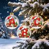 Winter Holiday Party Supplies 26?Letter Acrylic Christmas Ball Ornament, 3D Crystal Style Alphabet Decorative Ornaments for Fireplace Hanging