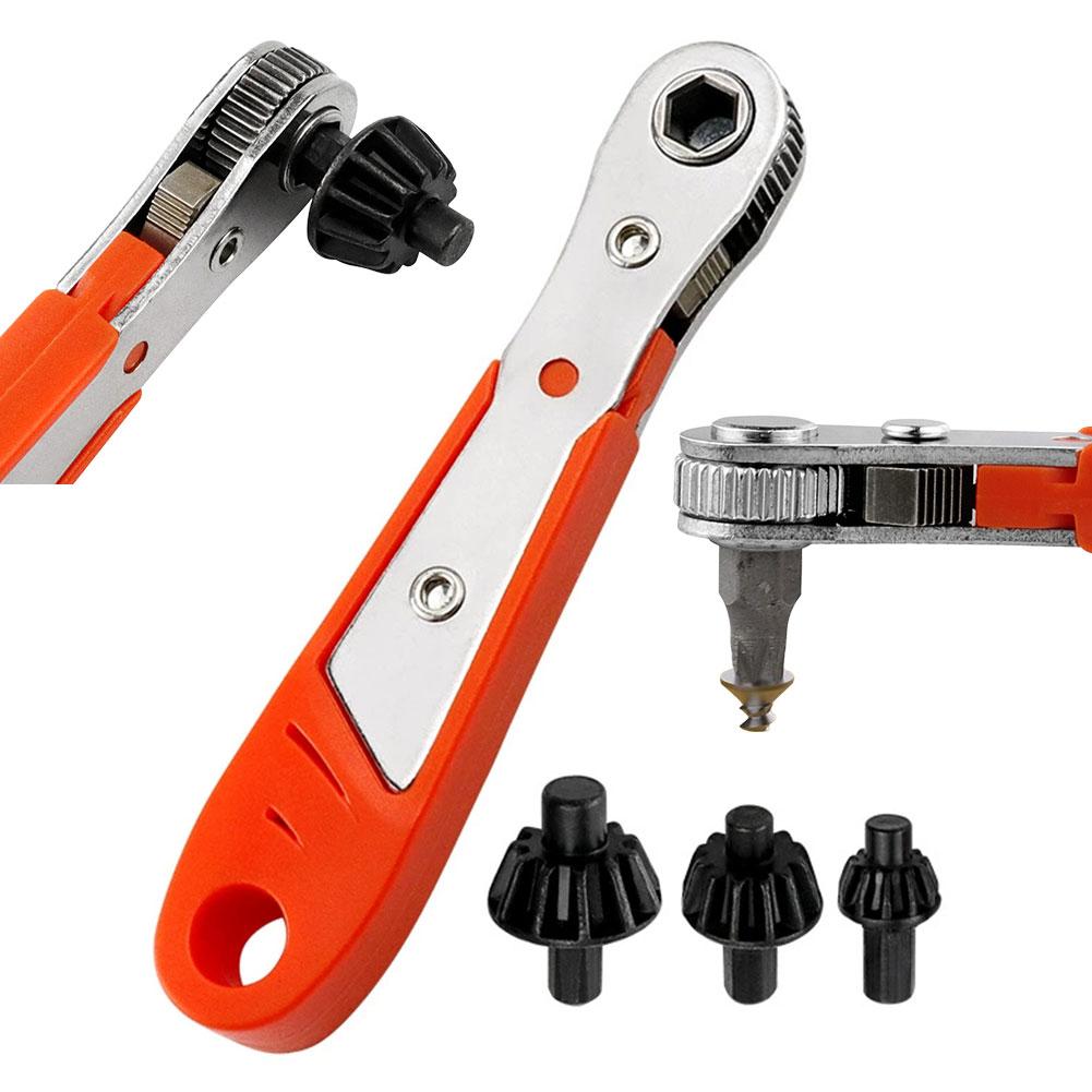 1 Set NEU Mini 1/4 Zoll Doppelseitige Schnellstecknuss Ratsche Schraubendreher Bit Werkzeug Enthält 1 X Ratsche Griffschlüssel