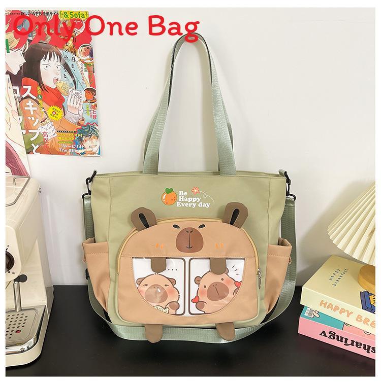 Cartoon Student Tote Bag With Large Capacity And Colorful Contrast For Daily Use