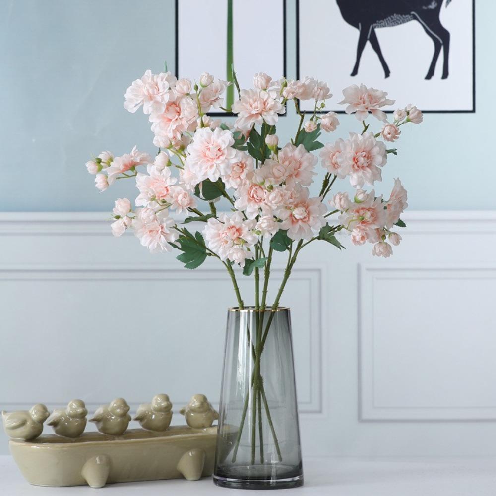 

Plastic Artificial Peony Flower 5 Fork Fake Flower Silk Peony Flower Branch Balcony Decoration вина червоного кольору