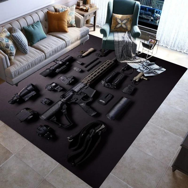 

Retro Guns Pistol Ammunition Bullet Cartridge AK M4 Rug Carpet for Living Room Bedroom Decor Non-slip for Sofa Doormat mat 40cm by 60cm