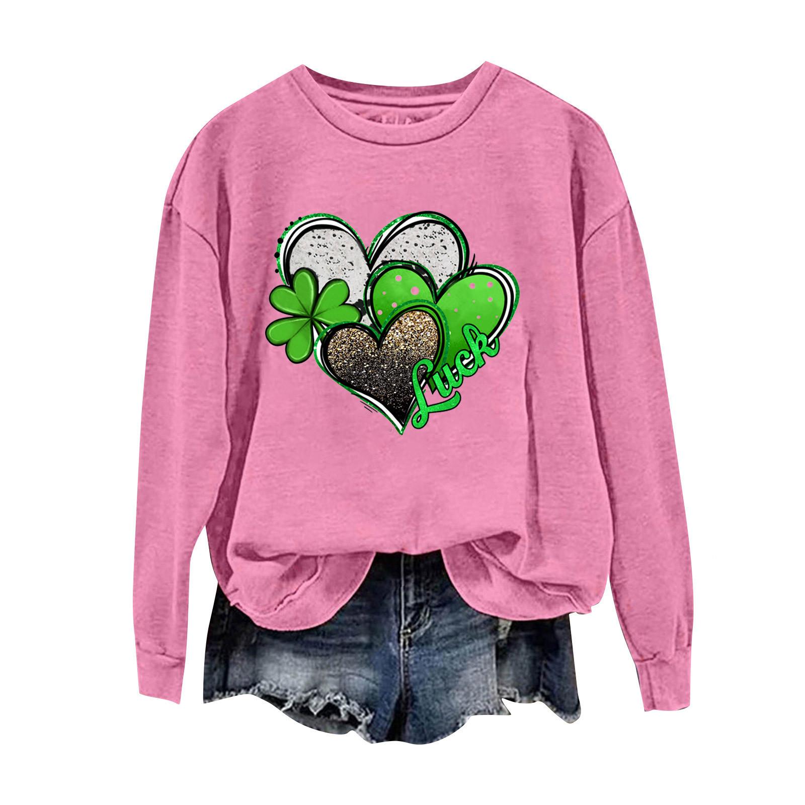 

Женские топы с круглым вырезом, хлопковый женский повседневный модный пуловер с длинным рукавом и круглым вырезом XL розовый