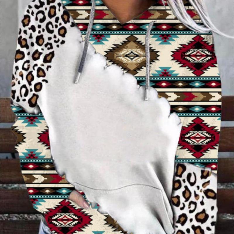 Jaro Podzim Barevně blokovaná Tištěná 3D Módní Ležérní Mikina s kapucí Mikiny a Mikiny (Ženy)