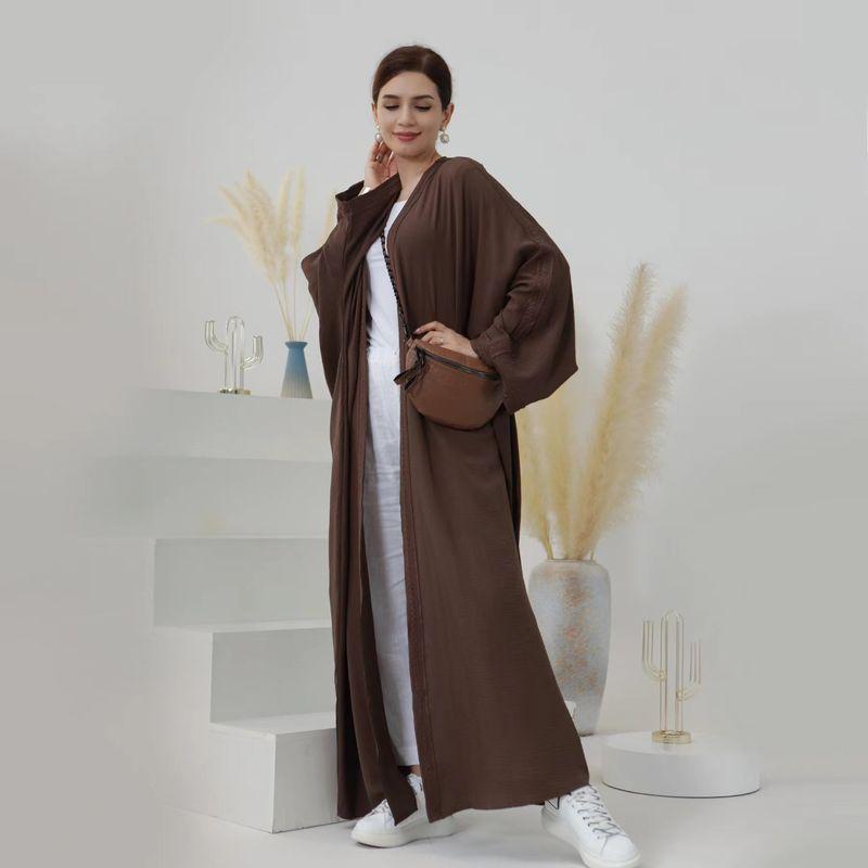 

New Arrival Party Embroidered Lace Cardigan Female Dress Embroidered Edge Cardigan Dress Coffee XL/XXL