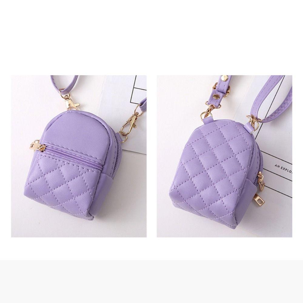 Portable Coin Purse New PU Leather Solid Color Crossbody bag Lightweight Mini Makeup Bag Women