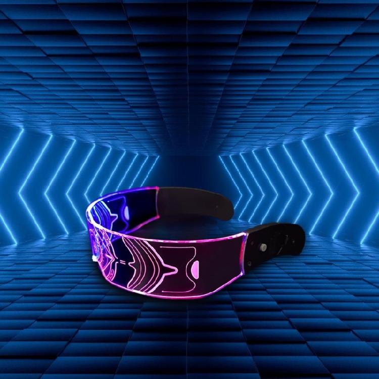 Flashing LED Party Eyeglasses Acrylic Spectacles Rechargeable Glasses for Cosplay Festival Outfits Stylish Eyewear