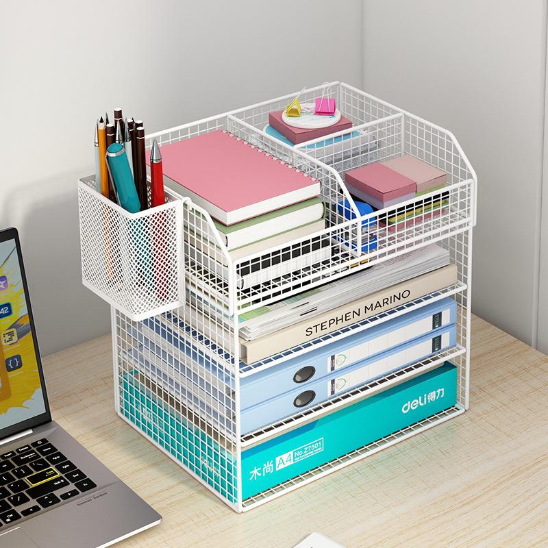 Multi-Layer Desk Organizer and File Storage Box