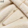 EFFIE QUEEN S925 Silver 14k Gold Round Zirconia Chain Choker Necklace Simple Jewelry for Women, Men Birthdays Party Gift APN20