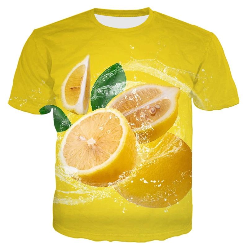 Modische Nährstoffreiche Fruchtbilder Für Herren-T-Shirts Trend Digitaldruck Lässige Rundhals Kurzarm-Oberteile