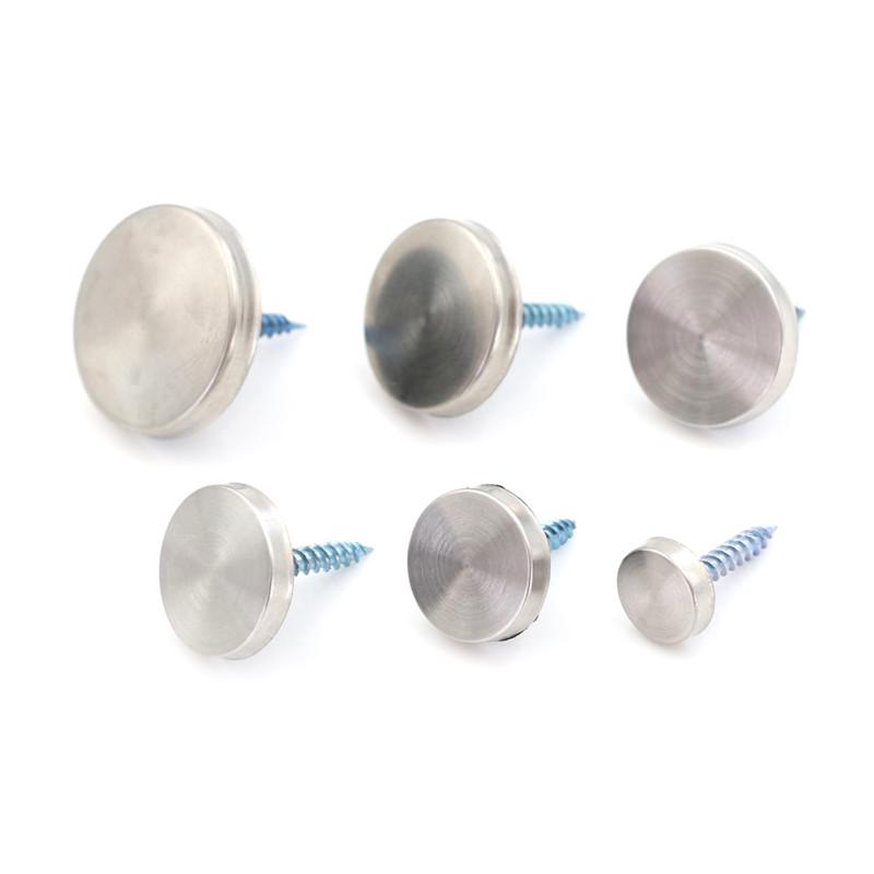 8 Pcs Stainless Steel Cap Cover Decorative Mirror Screws