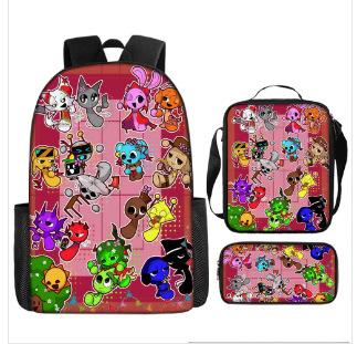 Rhythm Box Sprunki Student School Bag Backpack Backpack Three-Piece Set
