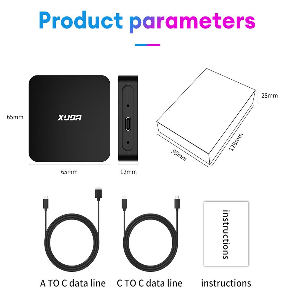 Kebidumei 2 in 1 Box Wireless CarPlay Android Auto Wireless Adapter For Mazda Toyota Mercedes Peugeot Volvo Support Netflix