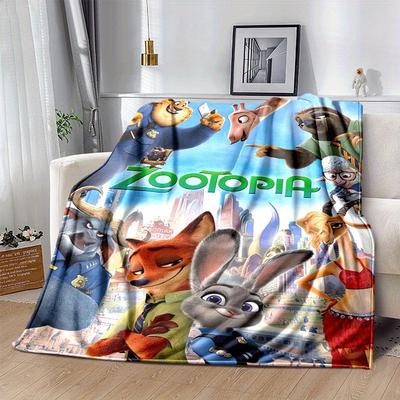 1pc Zootopia Printing Blanket - Soft, All-Season Throw for Living Room, Bedroom,Personalized Gift with Adorable Cartoon Design