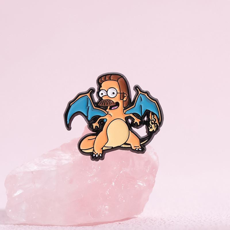 Unique Cartoon Style Anime Pet Series Badge Brooch Featuring Whimsical Turtle Design