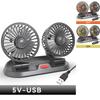 Ventilador de Refrigeração Portátil para Carro, Ventilador de Duas Cabeças Rotativo 360 Graus com 2 Velocidades, Ventilador Veicular Rotativo 360 Graus para Sedan SUV RV Barco Automóvel Carrinhos de Golfe