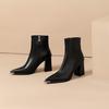 2025 new autumn and winter pointed high-heeled short boots show small thick heels ankle boots women's thin boots Martin boots temperament single boots