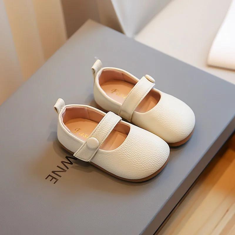 

2024 Children Leather Shoes for Girls Autumn New Fashion Korean Style Retro Soft Bottom Princess Dancing Versatile Dress Shoes 23