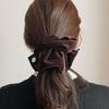 Oar Drop Wide Velvet Cameo Scrunchie [Brown]