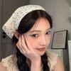 Elegant Floral Cotton Head Scarf Soft Wrap Printing Hair Scarf Vintage Lace Triangle Scarf  Beach
