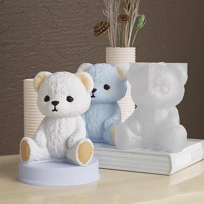 NUOVO Sapone Animale 3D Resina Artigianale Gesso Kit per Fare Fai da Te Stampo Ghiaccio Fatto a Mano Decorazione Casa Regalo Orsetto Sorridente