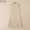 ZANZEA Women Summer Casual Round Neck Sleeveless Dress