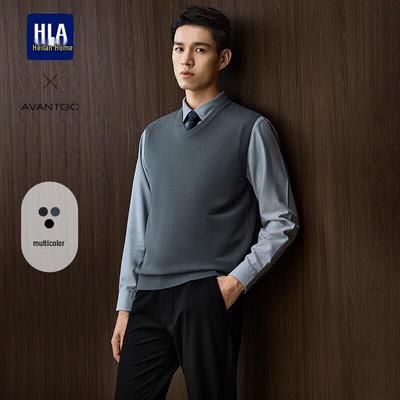 HLA Men's V-Neck Pullover Sweater