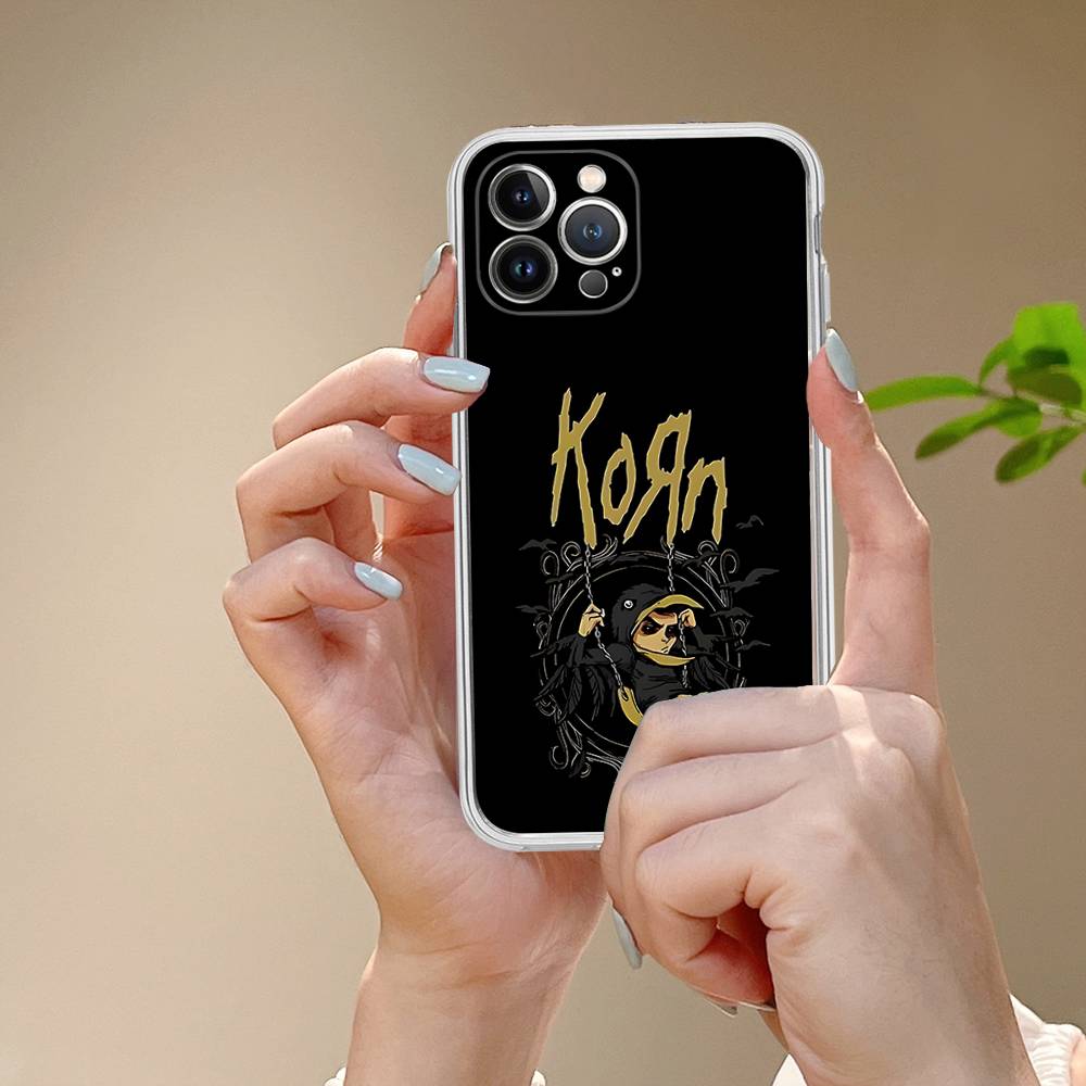

K-Korn Rock Band Transparent Phone Case For IPhone 17 Air 16 Pro Max 15 14 13 12 11Plus Shockproof Cover iPhone 16pro max