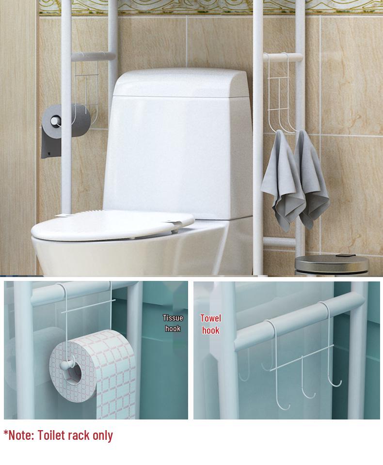 Floor-Standing Bathroom Storage Rack: No-Drill Washbasin, Toilet & Washing Machine Organizer.